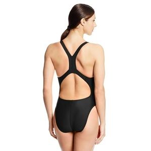 Speedo Black Racerback Open-Back One-Piece Swimsuit